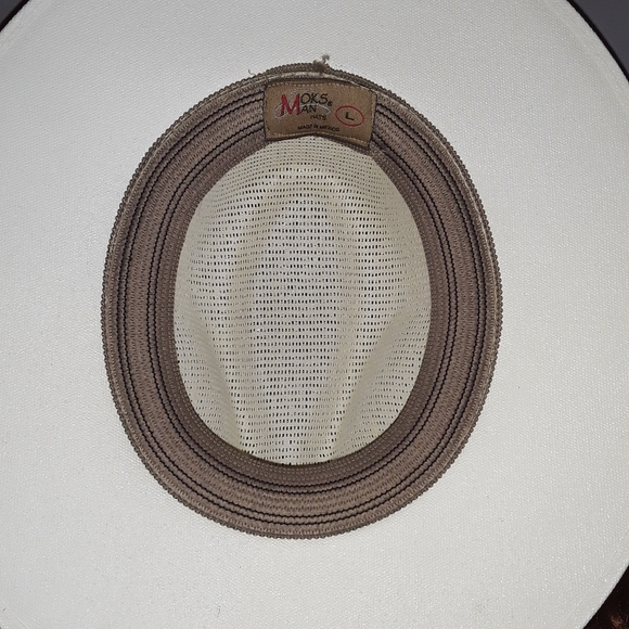 Moksman Hats Unisex Made in Mexico Large Tan Straw Cowboy Hat w/ Decals Accents - Picture 9 of 14